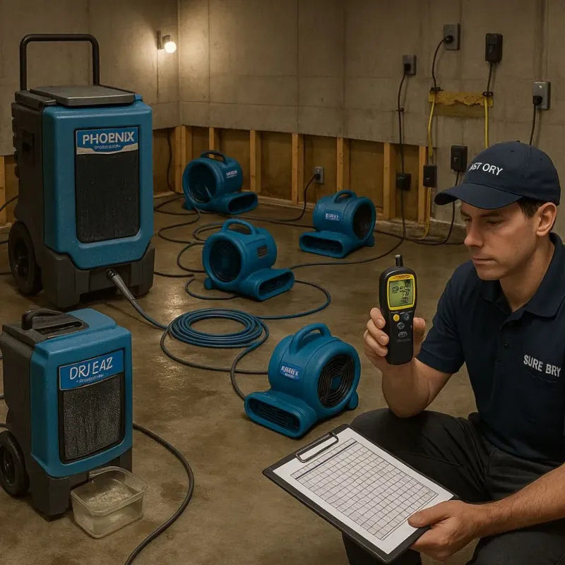Structural Drying and Dehumidification process in Avon, MN